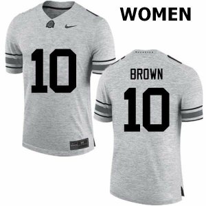 Women's Ohio State Buckeyes #10 Corey Brown Gray Nike NCAA College Football Jersey OG TZN2844ZZ